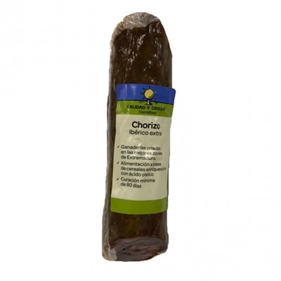Chorizo ibérico de cebo Carrefour Calidad y Origen 1/3 pieza 500 g aprox