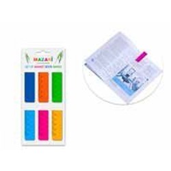 Набор магнитных закладок 12х20 мм 6 шт. с линейкой, ассорти M-5567 Mazari