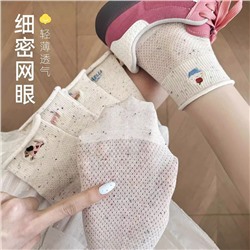 Tide, summer breathable thin cotton cartoon cute knee socks, mid-length