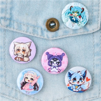 Значок металлический, закатной «Аниме», d=2.5 см, МИКС