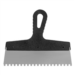 Шпатель из нержавеющей стали, 250 мм, зуб 6 х 6 мм, пластмассовая ручка Сибртех