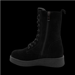 Ботинки из натуральной кожи на меху РМ-075-3 черные