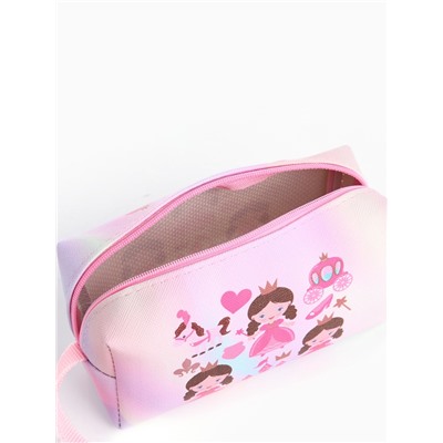 Косметичка-футляр женская с ручкой, объёмная, маленькая, для прокладок, лекарств, косметики, розовая