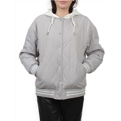 H24-90 GRAY Куртка бомбер демисезонная женская (100 гр. синтепон)