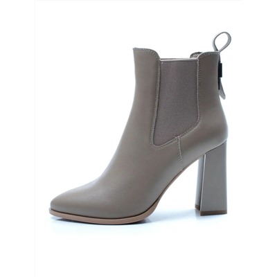 01-PCT168-2 DK.BEIGE Ботинки Челси демисезонные женские (натуральная кожа, байка)