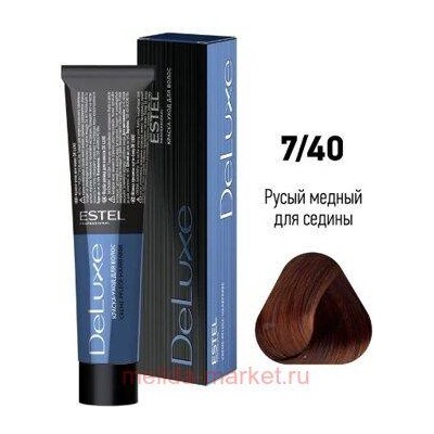 ESTEL DE LUXE 7/40 Краска-уход русый медный д/седины