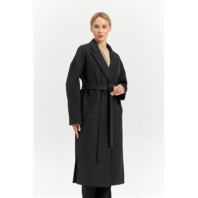 Пальто женское демисезонное 26820 (серый/диагональ)