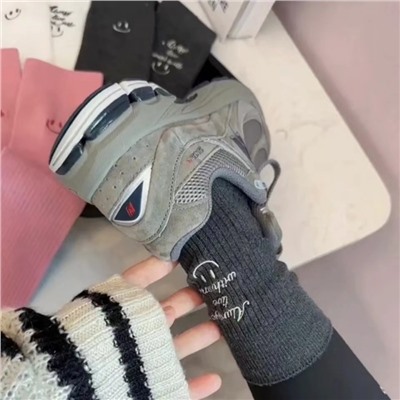 Japanese fashionable cotton knee socks, with embroidery, mid-length, western style, internet celebrity