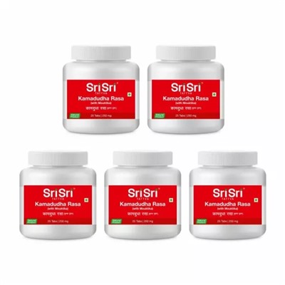Набор Камадудха Раса (5 x 25 таб, 250 мг), Kamadudha Rasa Set, произв. Sri Sri Tattva