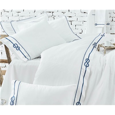 2 сп. Евро Комплект Постельного Белья Cotton Saten Route Çift - EcoCotton