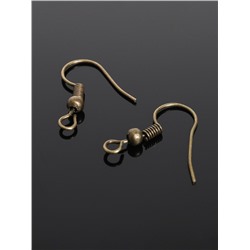 Швензы для сережек-крючки с бусиной (набор 5 пар), бронз
