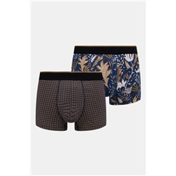 Bokserki bawełniane męskie z domieszką elastanu wzorzyste (2-pack) kolor multicolor