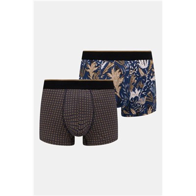 Bokserki bawełniane męskie z domieszką elastanu wzorzyste (2-pack) kolor multicolor