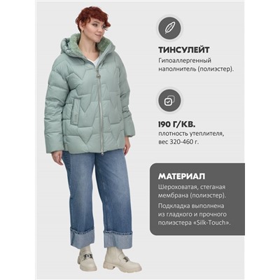 Куртка зимняя женская из овчина стильная и модная зеленого цвета 7309Z