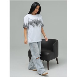 Футболка "Саваж" Белый Серый женская