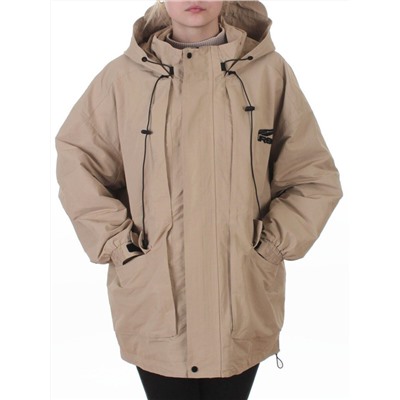 3096 BEIGE Куртка демисезонная женская (100 гр. холлофайбер)