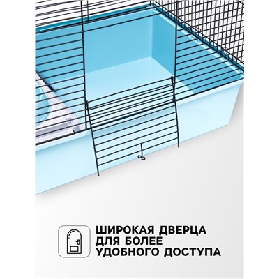 Клетка для шиншиллы "Пижон" №10, разборная, 58 х 40 х 88, бирюзовая