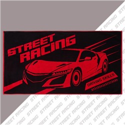 Полотенце махровое Этель Street racing, 70×130 см, 100% хлопок, 420 г/м², чёрно-золотое
