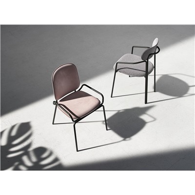 Стул Ror, Round, рогожка, черный/серый