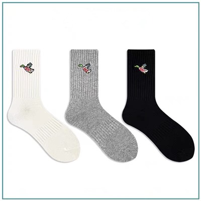 Japanese embroidery, sports cotton knee socks for beloved for men and women, polar bear, with embroidery