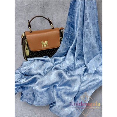 Платок однотонный из натурального шелка васильковый Арт В1051/19