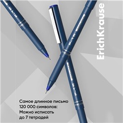 Ручка капиллярная ErichKrause F-15, узел 0.6 мм, чернила синие, длина линии письма 400 метров
