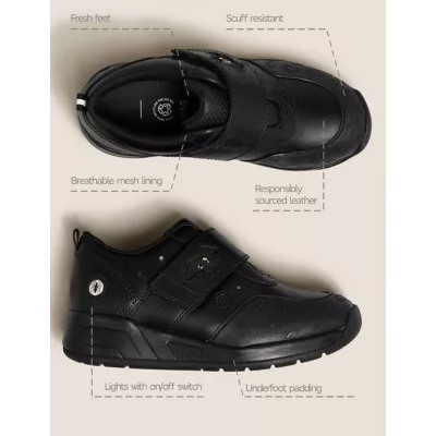 Kids' Leather Light-Up Spider-Man™ School Shoes (8 Small - 1 Large)