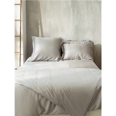 Простыня 1.5 спальная SL Home Tencel, 160×235 см, светло-серая, тенсель