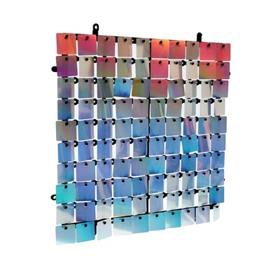 Панель с пайетками для фотозоны 30×30 см, серебристая с эффектом голографии