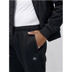 Спортивный костюм мужской зимний с начесом черного цвета 7335_1Ch