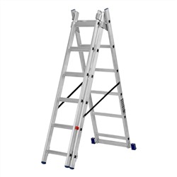 Лестница, 3 х 6 ступеней, алюминиевая, трехсекционная, Сибртех