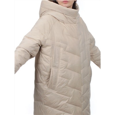 3066 BEIGE Пуховик зимний женский (80% пух, 20% перо)