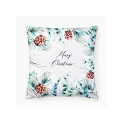 Наволочка декоративная новогодняя «Этель. Merry Christmas», с шишками, 40×40 см, велюр