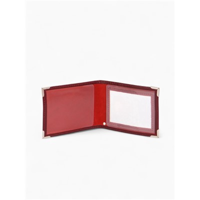 Обложка для удостоверения с окошком, бордовая