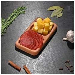 Блюдо сервировочное деревянное, 2 секции, 10х17см. RF-0002195