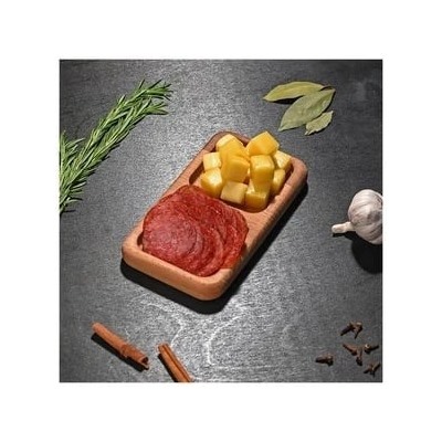 Блюдо сервировочное деревянное, 2 секции, 10х17см. RF-0002195
