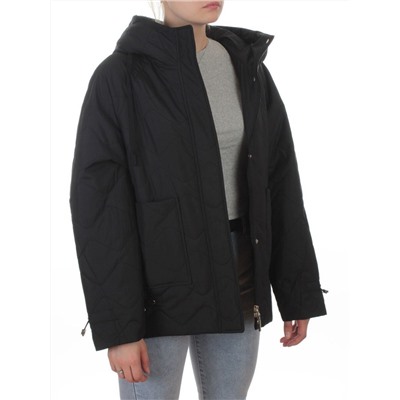 9661 BLACK Куртка демисезонная женская (100 гр. холлофайбер)