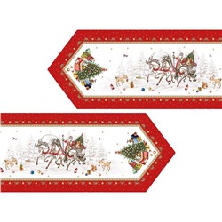 ДОРОЖКА "С НОВЫМ ГОДОМ"45Х215СМ ,КРАСНЫЙ, 100% ХЛОПОК,ТВИЛ ПРОПИТКА