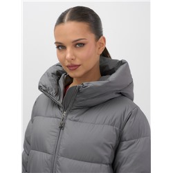 Куртка женская зимняя на резинке большого размера темно-серого цвета 7619TC