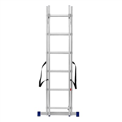Лестница, 2 х 6 ступеней, алюминиевая, двухсекционная, Сибртех