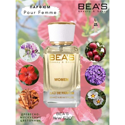 Beas W530 Lacoste Pour Femme Women edp 50 ml, Парфюм женский Beas W530 создан по мотивам аромата Lacoste Pour Femme