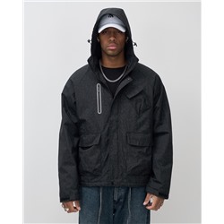 Куртка спортивная мужская весна осень черного цвета 25471Ch