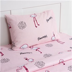 УЦЕНКА КПБ "Этель" 1,5сп Flamingos 143х215 см, 150х214 см, 50х70 см -1 шт, 100% хл, бязь