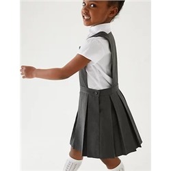 Girls' Permanent Pleats School Pinafore (2-12 Yrs)