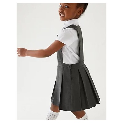 Girls' Permanent Pleats School Pinafore (2-12 Yrs)