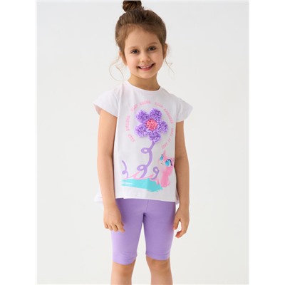 Комплект для девочки: футболка, леггинсы укороченные