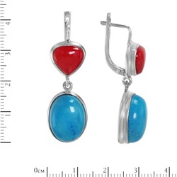 Серьги 'Дари' с кораллом и хаолитом ИАСК.300ХТN6