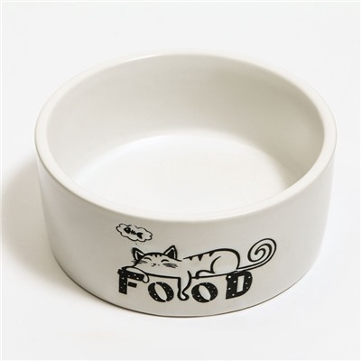 Миска керамическая с объемным рисунком "Food" 200мл, 10 х 4,5 см, белая