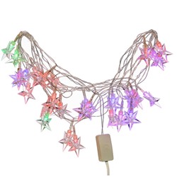 Электрогирлянда разноцветная "Звездочки", L480 W3 H5 см (28 светодиодов, 1 реж свеч)