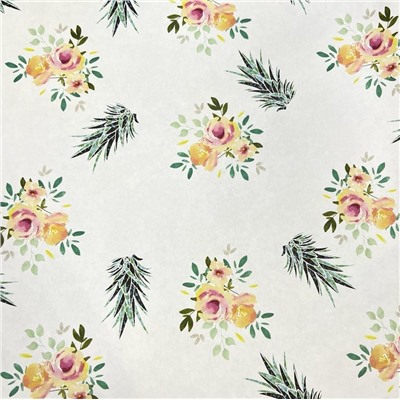 Упаковочная бумага «Flora pineapples», yellow (50*70 см)